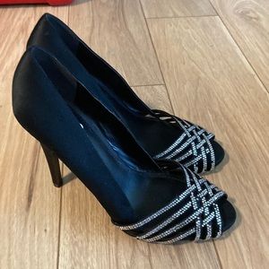 Ralph Lauren High Heels Black Sparkly size 7.5